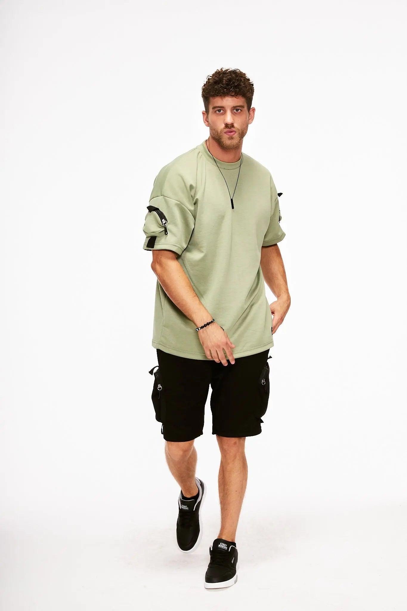 Thimoon Men's Oversized Green T-Shirt