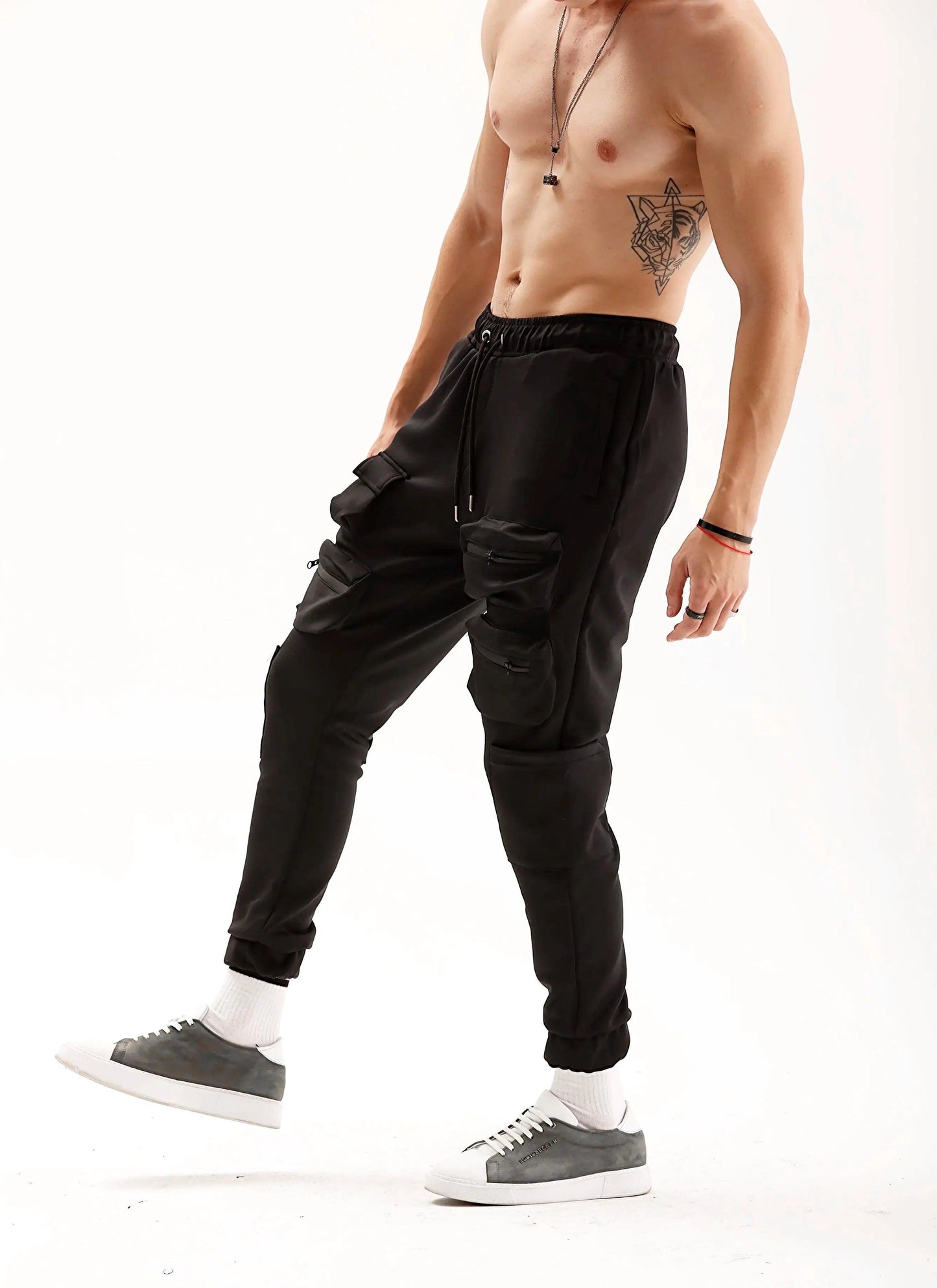 Men's Black Oversized Cargo Joggers THIMOON®