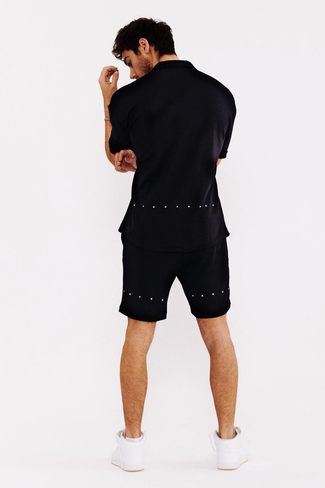 Men's Black Shirt & Shorts Outfit THIMOON