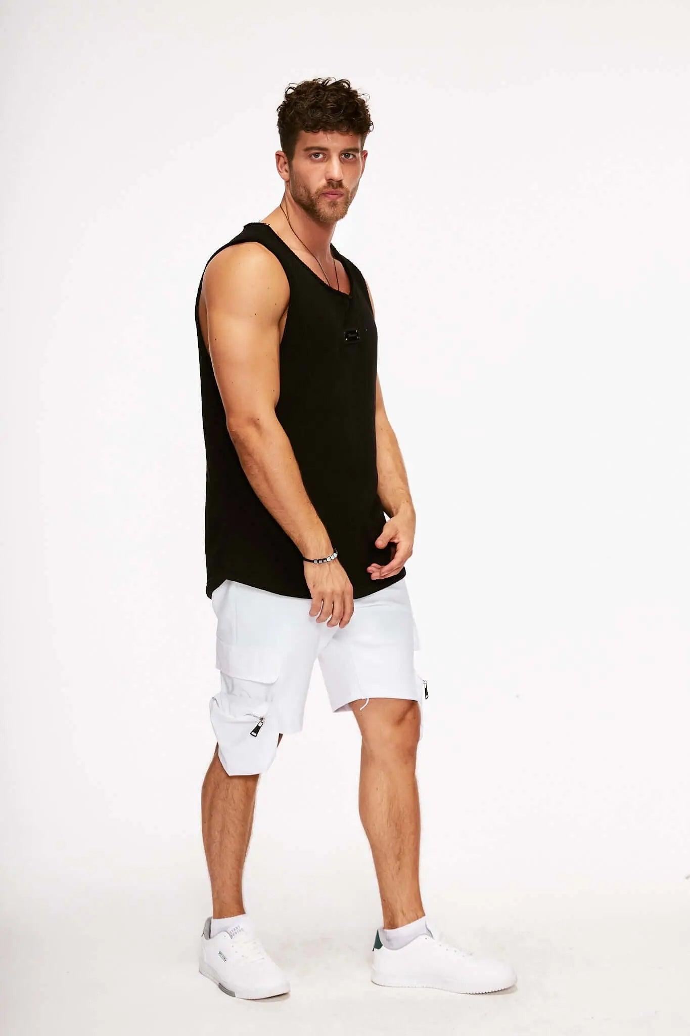 Men's Black Sleeveless T-Shirt THIMOON®