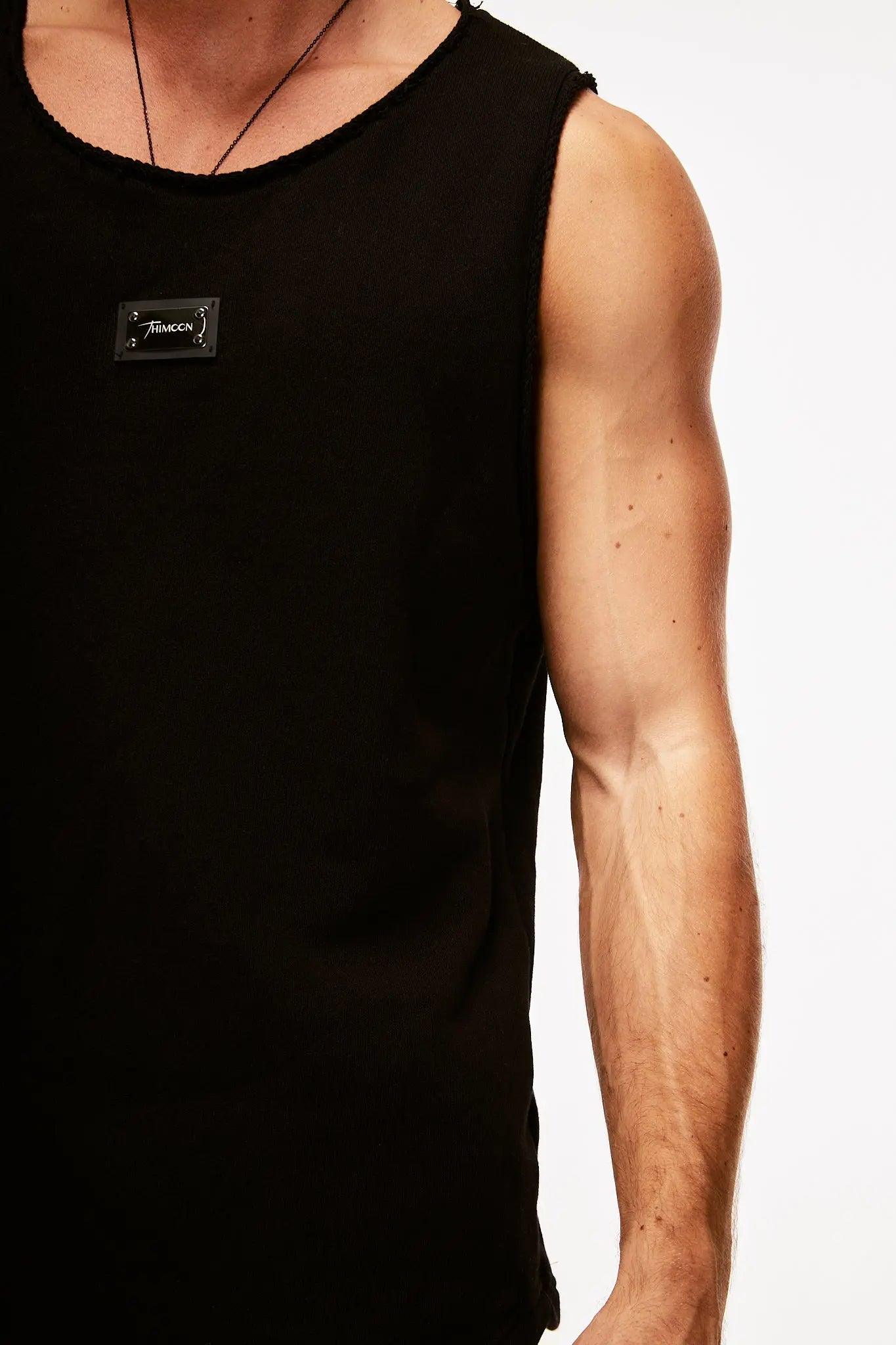 Men's Black Sleeveless T-Shirt THIMOON®