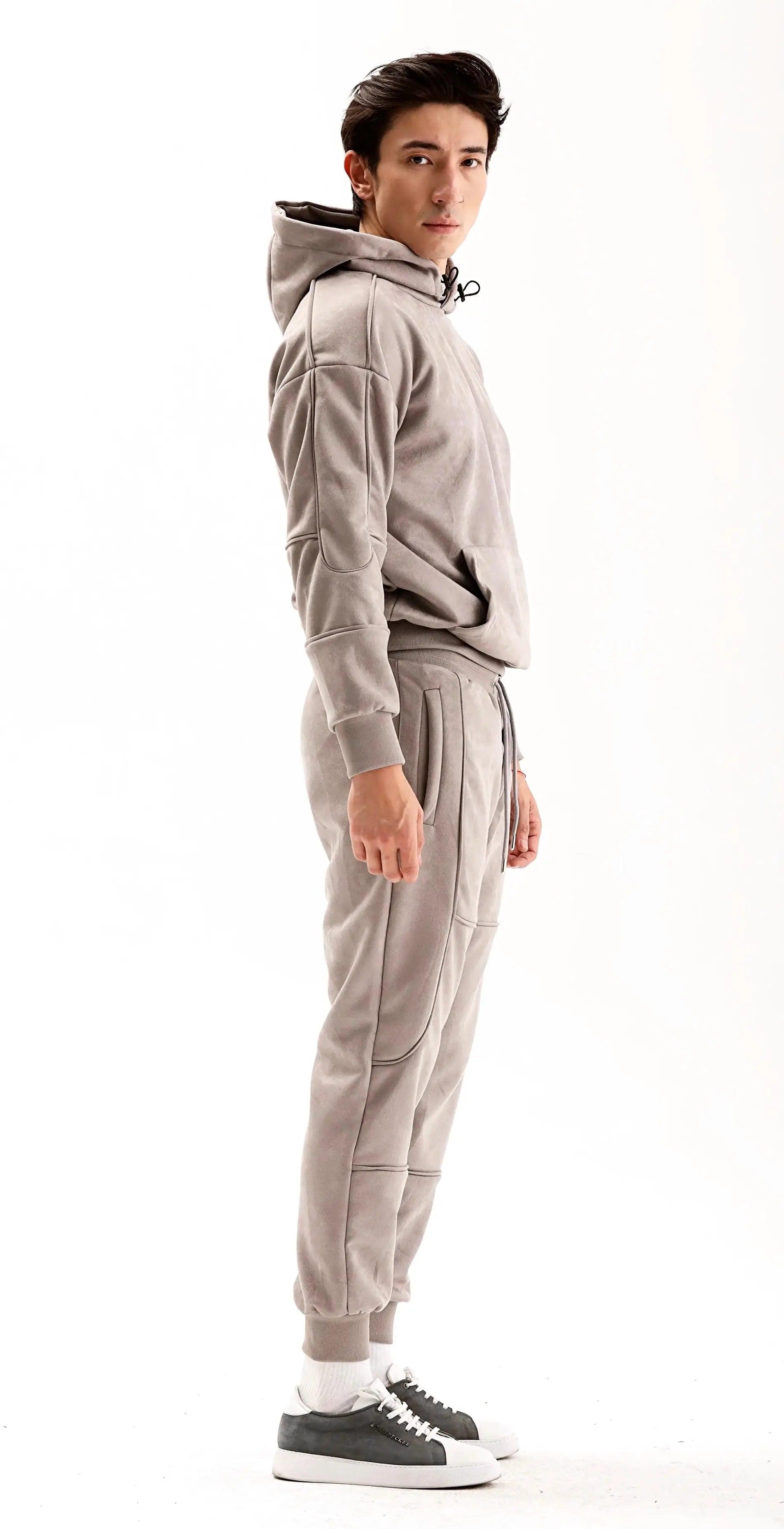 Men's Grey Hooded Tracksuit Outfit Set THIMOON®