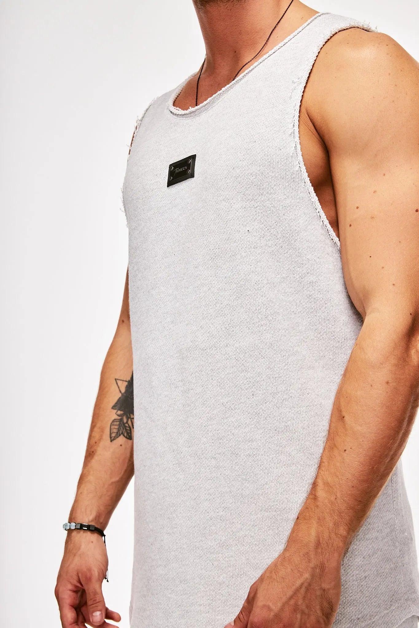 Men's Grey Sleeveless Cotton T-Shirt THIMOON®