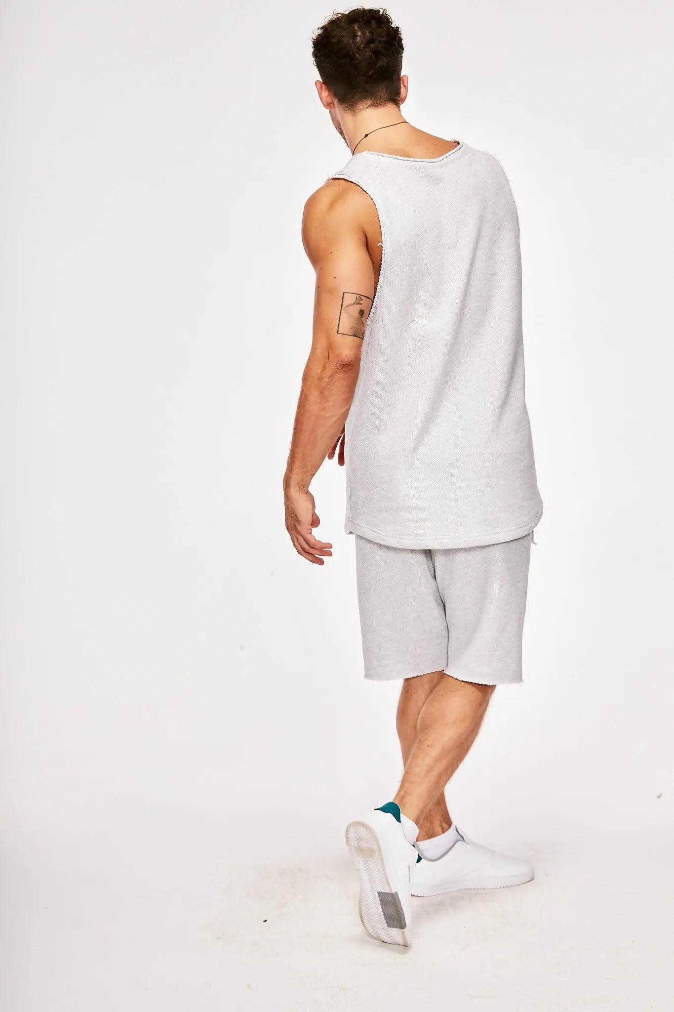 Men's Grey Sleeveless Cotton T-Shirt THIMOON®