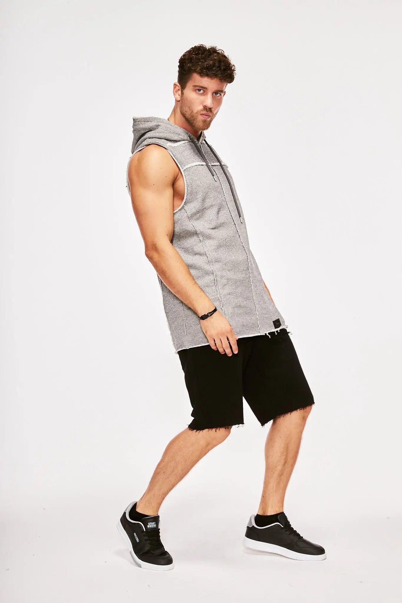 Men's Oversized Knit Shorts in Black THIMOON®