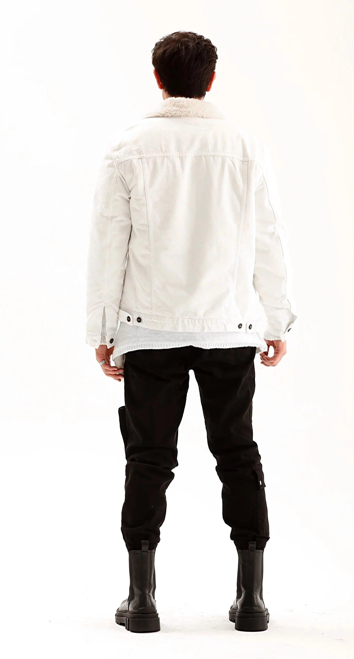 Men's White Denim Winter Coat THIMOON®